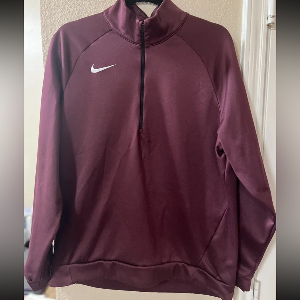 Nike Men's Team Therma 1/4 Zip Pullover Red Sz L 897090-010